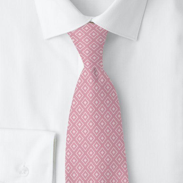 Gravata Rosa Empoeirado com Diamante Ranhurado (Criador carregado)