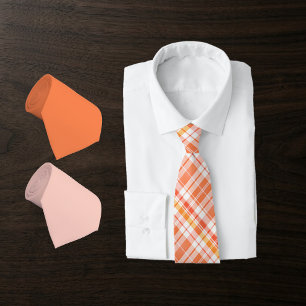 Gravata Rosa Pêssego – combina com Tartan Plaid em Coral..