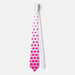 Gravata Rosa Profundo Bolinhas Moderno Branco