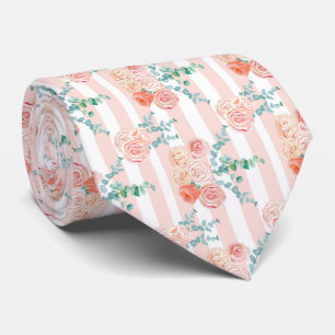 Gravata Rosa Rosa Rosa Elegante e Eucalyptus Necktie