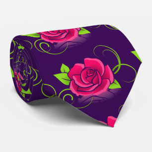 Gravata Rosa Rosa Rosa Rosa em Fundo Roxo