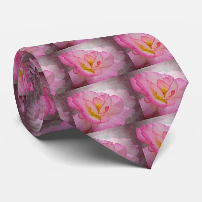 Gravata Rosa rosa-vitoriano (Rolled)
