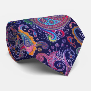 Gravata Rosa roxo de Paisley