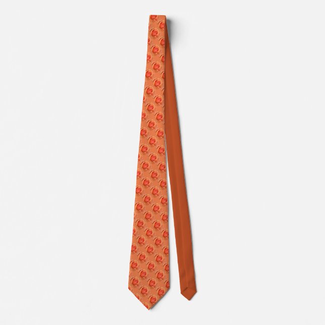 Gravata Rosa Tie Orange Rosas Pescoços Personalizados Rosa (Frente)
