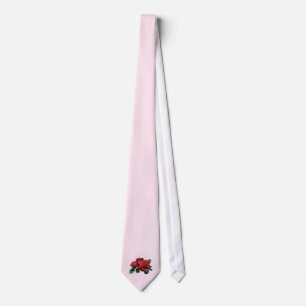 Gravata Rosa vermelha com Buds e Folhas
