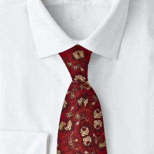 Gravata Rosa vermelha Rich Elegant Patch