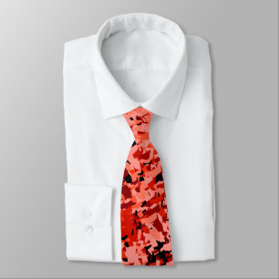Gravata Rosa Vermelho Misturado Com Design de Padrão Abst