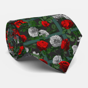 Gravata Rosas Florais Red Elegant