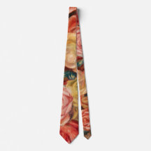 Rosas por Pierre-Auguste Renoir Neck Tie