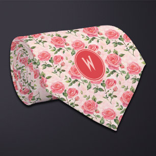 Gravata Rosas Rosa Floral