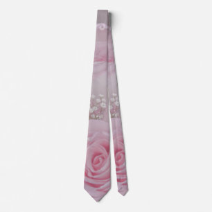 Gravata Rosas Rosa Suaves e Respiração do Bebê