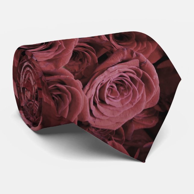 Gravata Rosas vermelhas poeirentas profundas (Rolled)