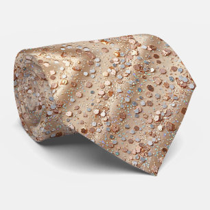 Gravata Rose Gold Brilho Falso + Seda Luxo Gentleman's