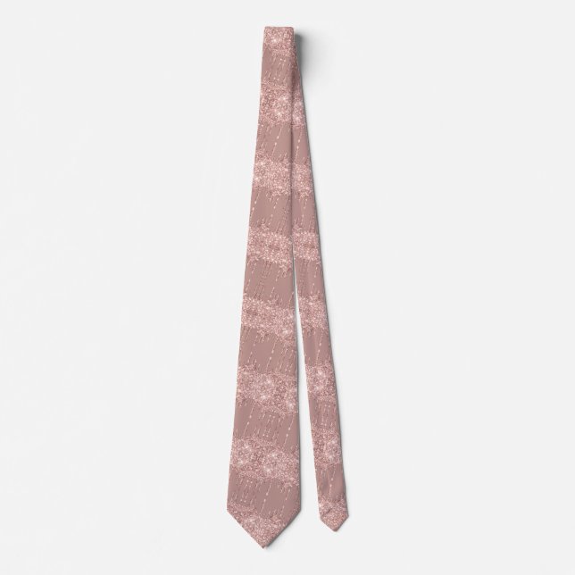Gravata Rose Gold Sparkly Neck Tie (Frente)