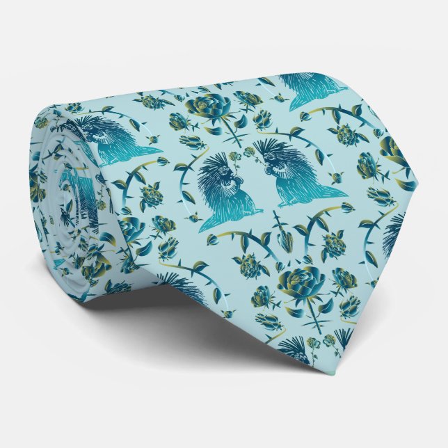 Gravata Roses In a Rough Patch Neck Tie (Rolled)