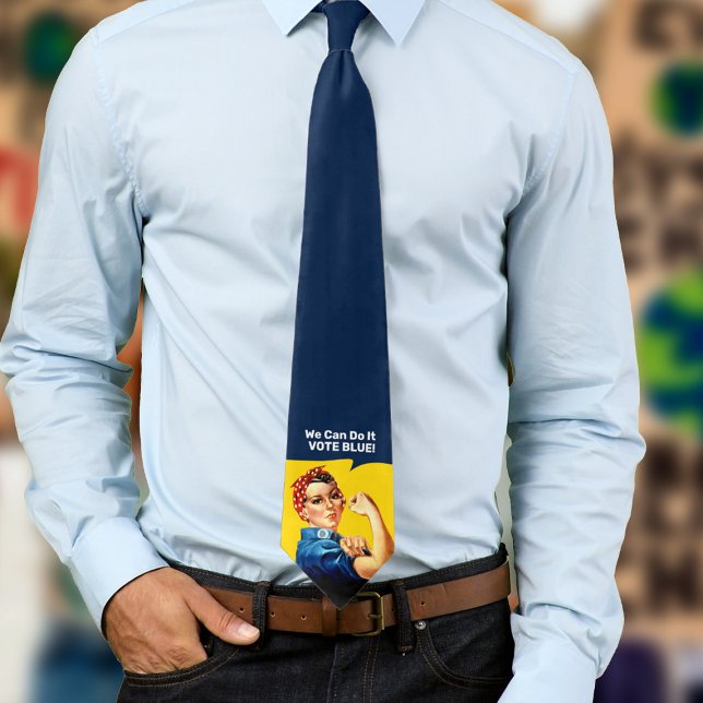 Gravata Rosie the Riveter | VOTAÇÃO AZUL | design de cauda (Criador carregado)