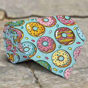 Gravata Rosquinhas coloridas borrifadas Rascunhos Azul Fun