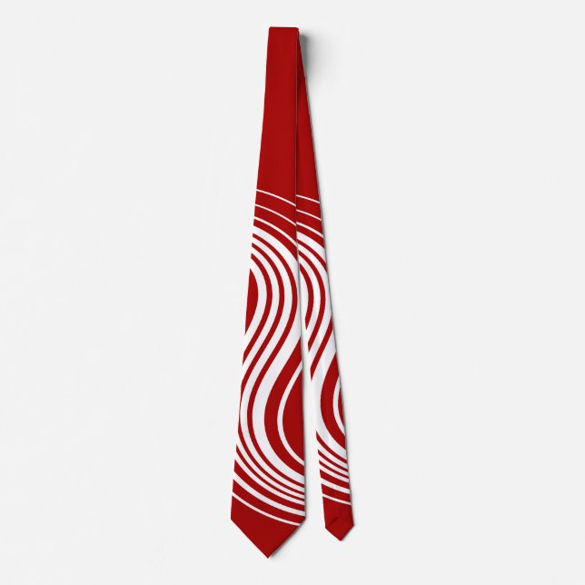Gravata Roteiro Simples em Vermelho e Branco (Frente)