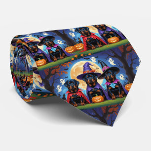 Gravata Rottweiler Cães Abóbora Halloween Engraçado