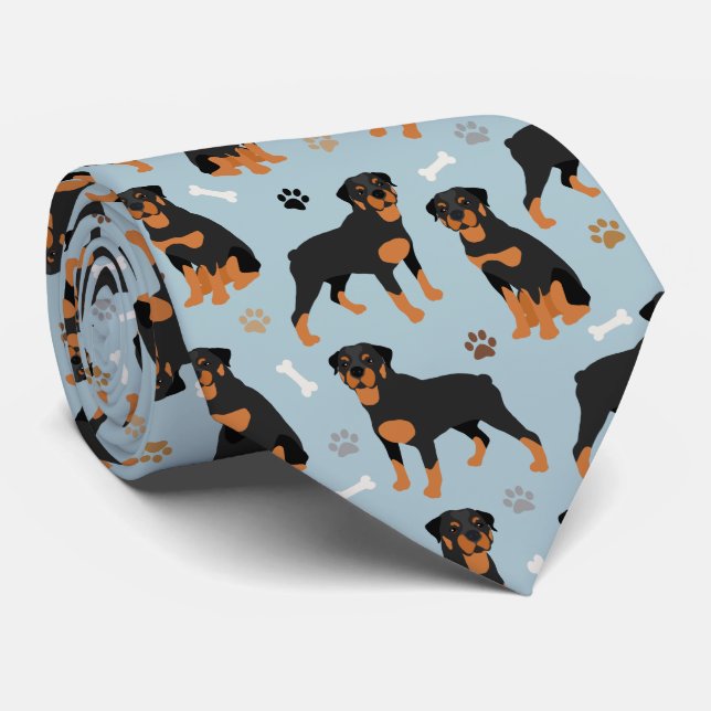 Gravata Rottweiler Ossos e Patas Cães (Rolled)