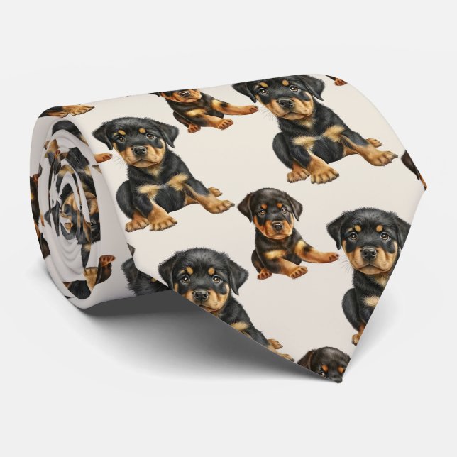 Gravata Rottweiler Puppy Dog (Rolled)