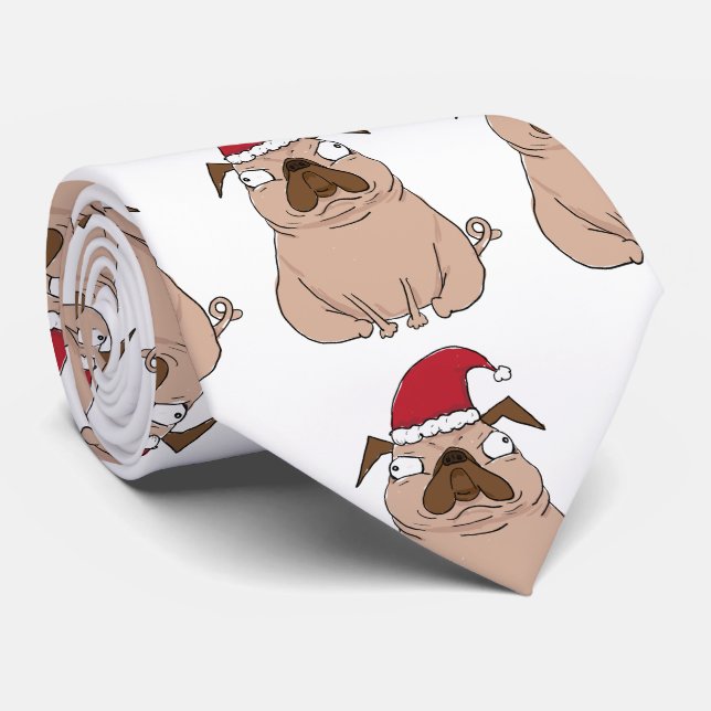 Gravata Roupa do Pug do papai noel do Natal de Bah Humpug (Rolled)