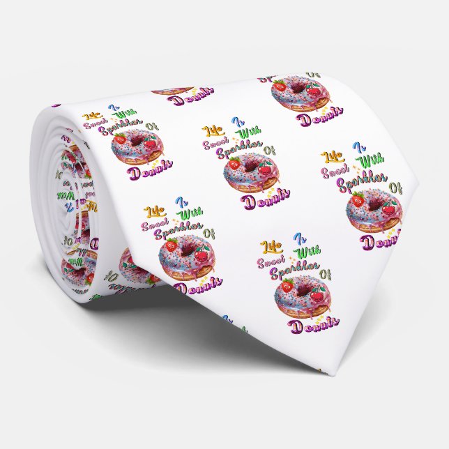 Gravata Roupas Da Vida São Doces Com Faíscas De Donuts (Rolled)