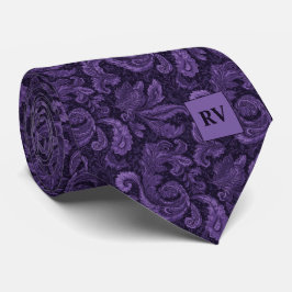 Gravata Roxo Deep Purple Ornado com Roletas