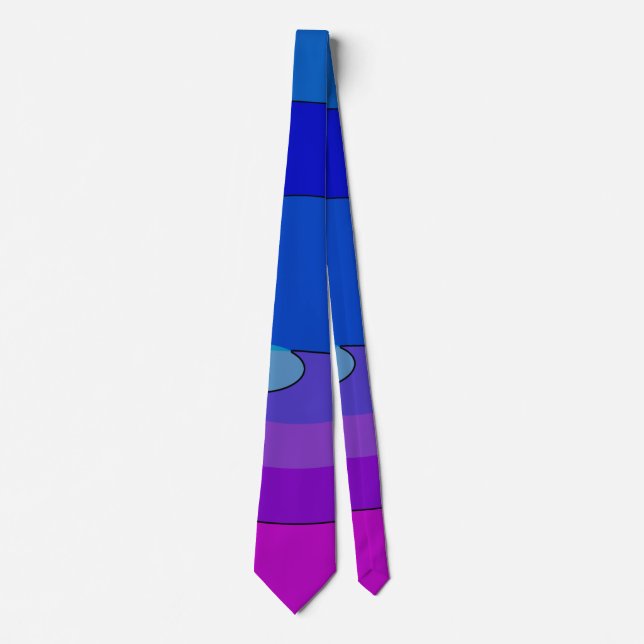 Gravata Roxo E Azul Abstrato 1007 (Frente)