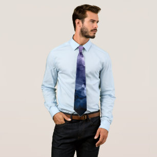 Gravata Roxo e Azul no Preto Padrinho Masculino