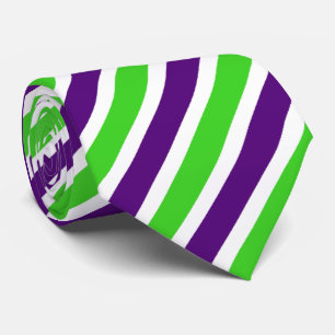Gravata [Roxo e verde] listras estreitas