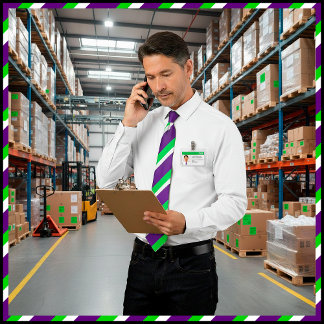 Gravata [Roxo e Verde] Listras Negrito