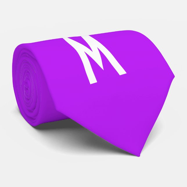 Gravata Roxo Fluorescente Neon Moderno Simples (Rolled)