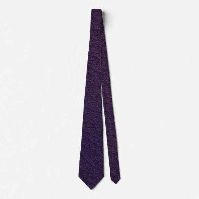 Gravata Roxo Impressão de Couro Sintético Grunge Casamento (Frente)