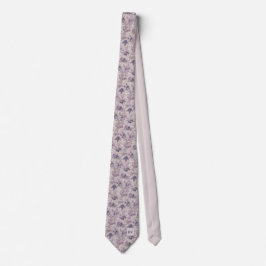 Gravata Roxo Lilás Suave Redemoinho Botânico Vintage