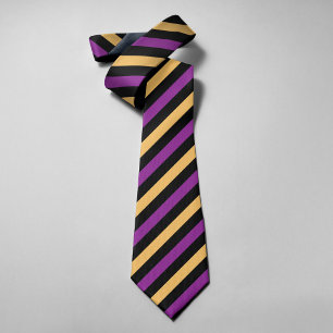 Gravata Roxo Preto Amarelo Listrado Formal Groomsmen