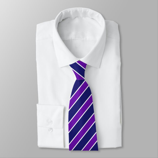 Gravata Roxo Real Meia-Noite Azul Noite (Amarrado)