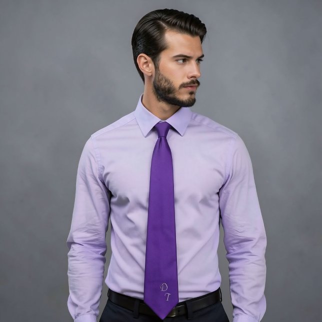 Gravata roxo real - monograma (Criador carregado)