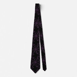 Gravata Roxo Seamless Foil e Teias de Aranha Pretas no Hal