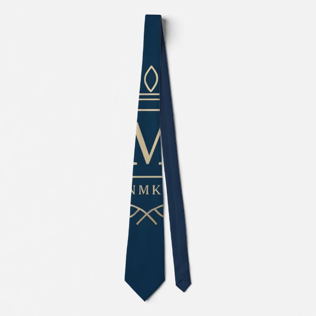 Gravata "Royal NMKY Emblem – Monogram M Crest Design" (Frente)