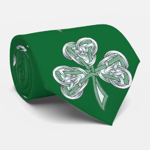 Gravata Ruas, o "Dia de Patrick Trinity Knot Shamrock Tie"
