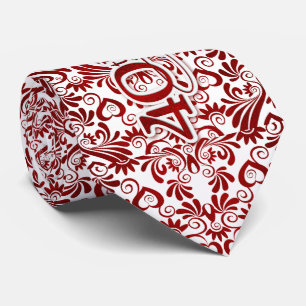 Gravata Ruby 40º aniversário Faux Red Lead Swirls