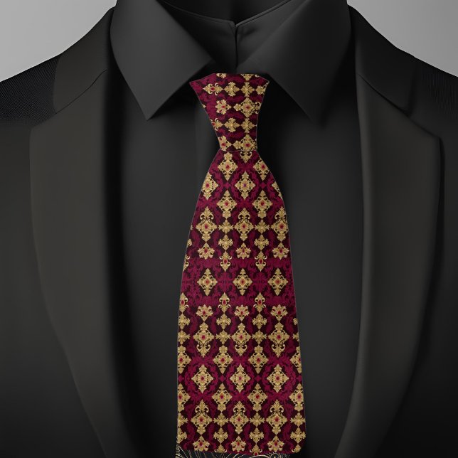 Gravata Ruby e Dourado Padrões Necktie (Criador carregado)