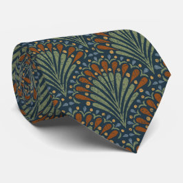 Gravata Rustic Boho Scallop, Rust, Sage no Marinho