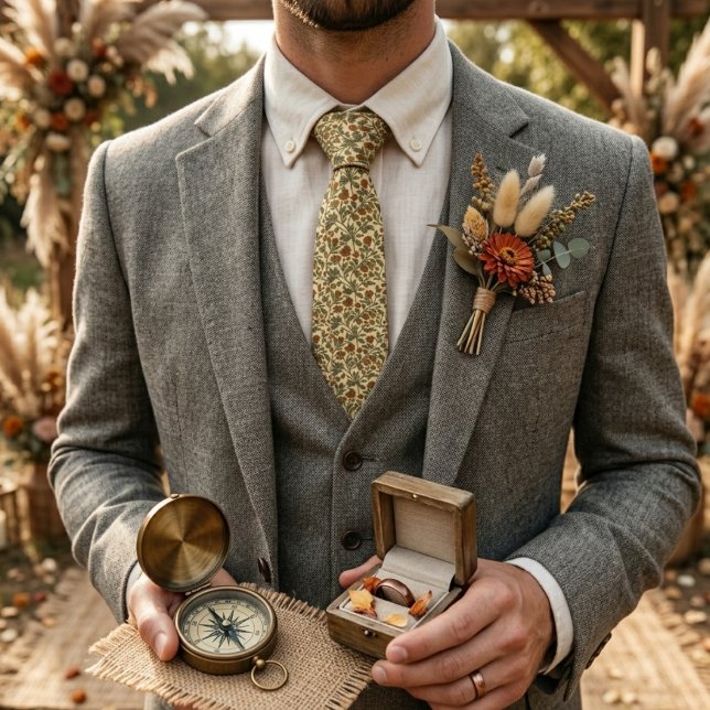 Gravata Rustic Vintage Wildflower Vine (Criador carregado)