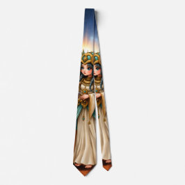 Gravata Sacerdotisa Celestial da Pirâmide Dourada.