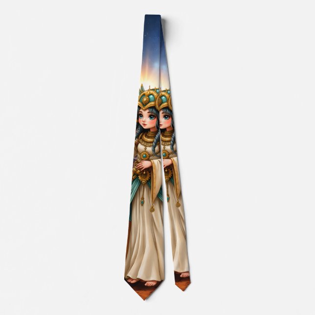 Gravata Sacerdotisa Celestial da Pirâmide Dourada. (Frente)