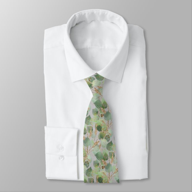 GRAVATA SAGE GREEN CINZA BOTÂNICA MENS TIE (Amarrado)
