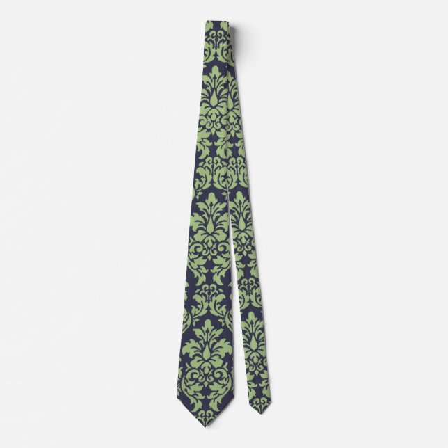 Gravata Sage Green Damask Tie (Frente)