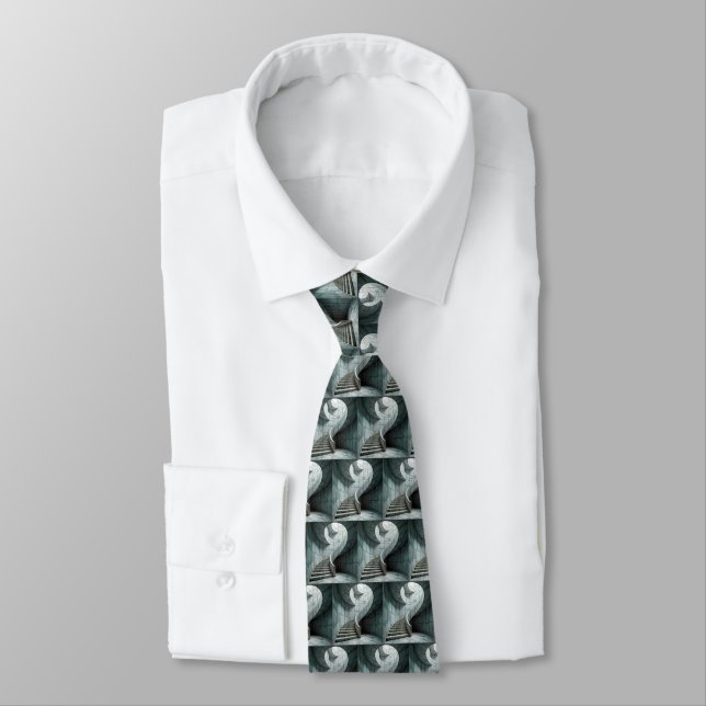 Gravata Sage Green e Cinza Marble Spircase (Amarrado)